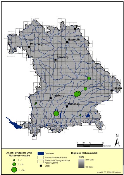 Verbreitungskarte Flußseeschwalbe 2006